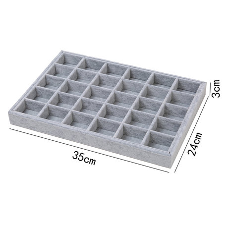  Box Display Velvet Gray 30 compartments